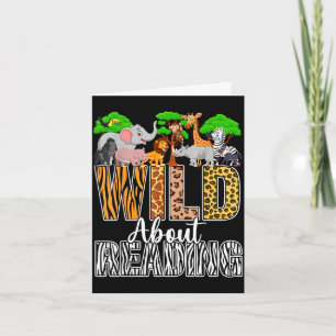 Wild über das Lesen von Büchern Zoo-Tierliebhaber Karte