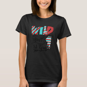 Wild über die erste Stufe Aqua Grad blau und rot T-Shirt