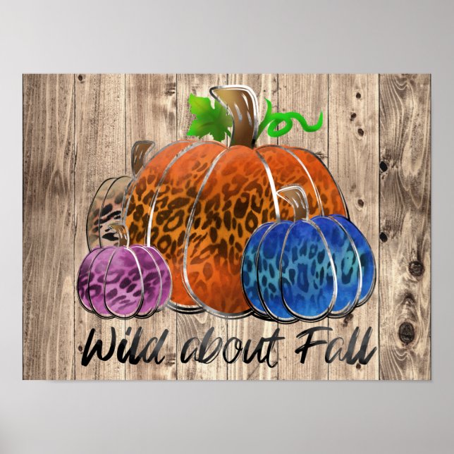 Wild über Fall Leopard Druckpumpen Poster (Vorne)
