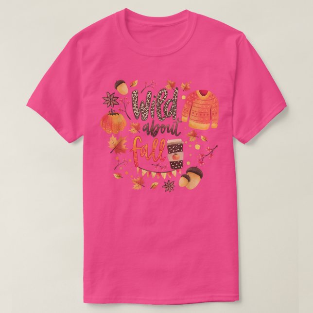 Wild über Fall Leopard Pumpkin Sweater Niedliches  T-Shirt (Design vorne)