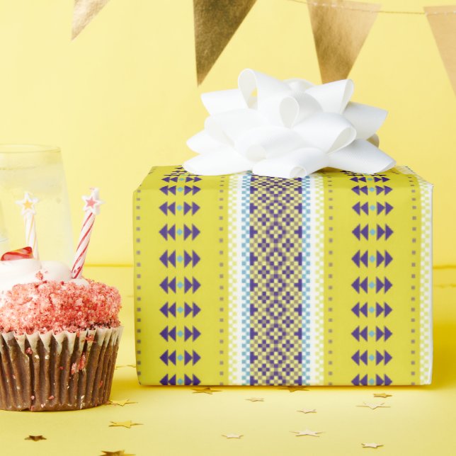 Wild über gelbe Streifen Geschenkpapier (Geburtstagsparty)