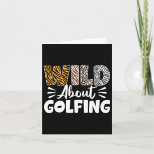 Wild über Golfing Animals Muster Golfer Leopard Karte