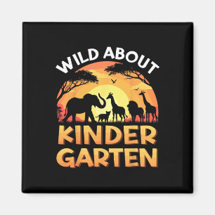 Wild über Kindergarten-Zoo-Tiere Zurück zur Schule Magnet