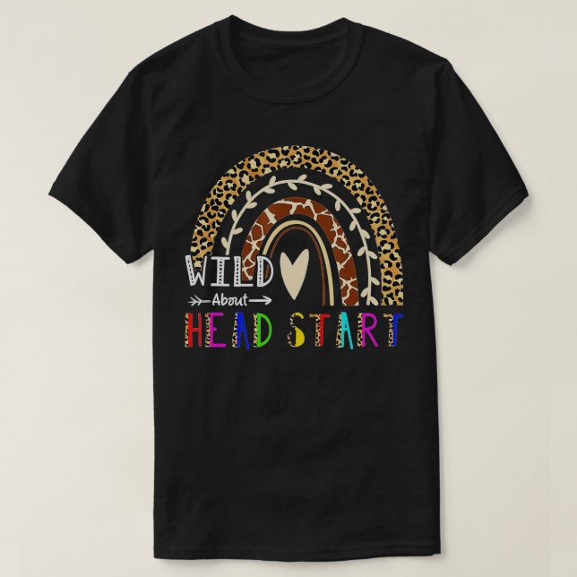 Wild über Kopf zurück zur Leopard Rainb T-Shirt (Design vorne)