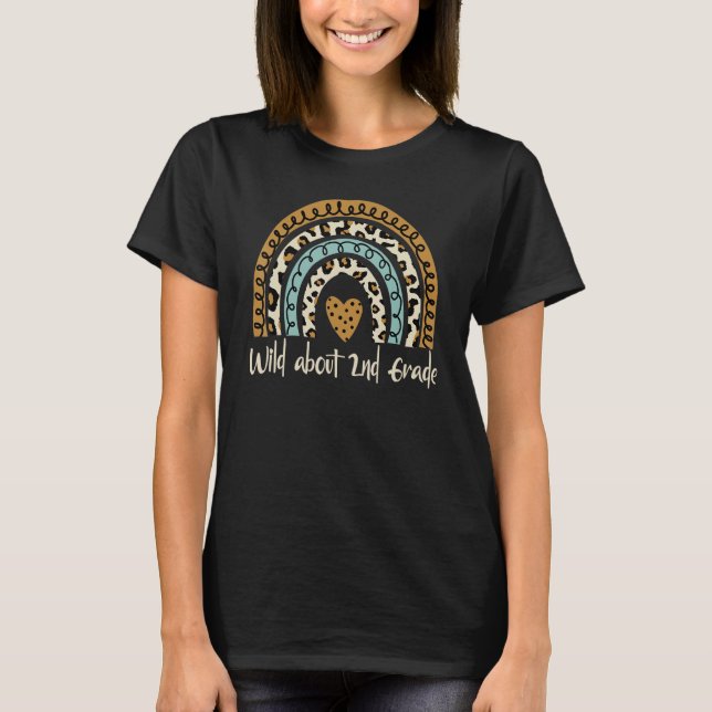 Wild über Leopard Rainbow Back T T-Shirt (Vorderseite)