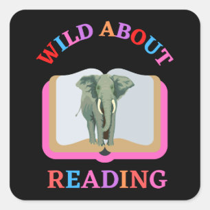 WILD ÜBER LESEN QUADRATISCHER AUFKLEBER