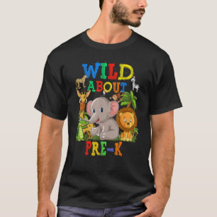 Wild über Pre-K-Safari-Tiere Dschungel Zurück zur  T-Shirt