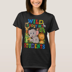 Wild über Schüler Safari-Tiere Jungle zurück zu T-Shirt