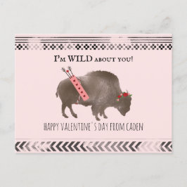 Wild über Sie Klassenzimmer Valentine Buffalo Cupi Postkarte