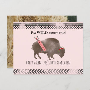 Wild über Sie Klassenzimmer Valentine Buffalo Foto Postkarte