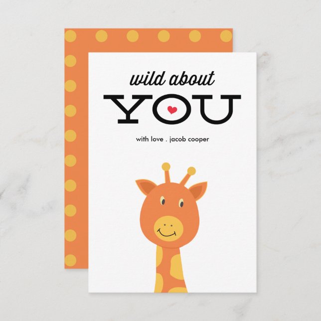 Wild über Sie Klassenzimmer-Valentinstagkarte Einladung (Vorne/Hinten)