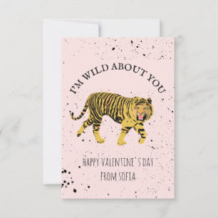 Wild über Sie Tiger Klassenzimmer Foto Valentine Einladung