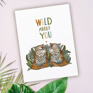 Wild über Sie Tiger Liebe Valentine Postkarte