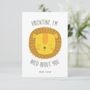 Wild über Sie Valentine Card weiß Einladung