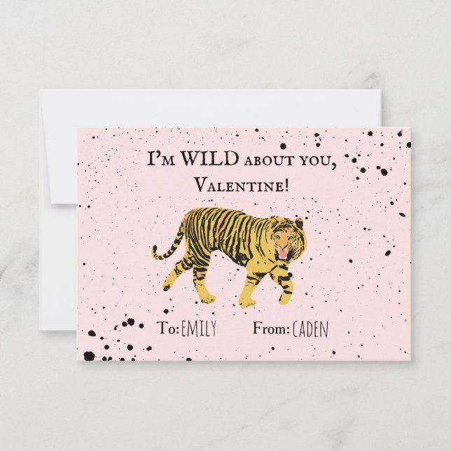 Wild über Sie Valentine Tiger Kinder Klassenzimmer (Vorderseite)