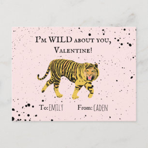 Wild über Sie Valentine Tiger Kinder Klassenzimmer Postkarte