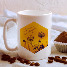 Wild Umbel Blume Kontur Lila und Gold Elegant Kaffeetasse