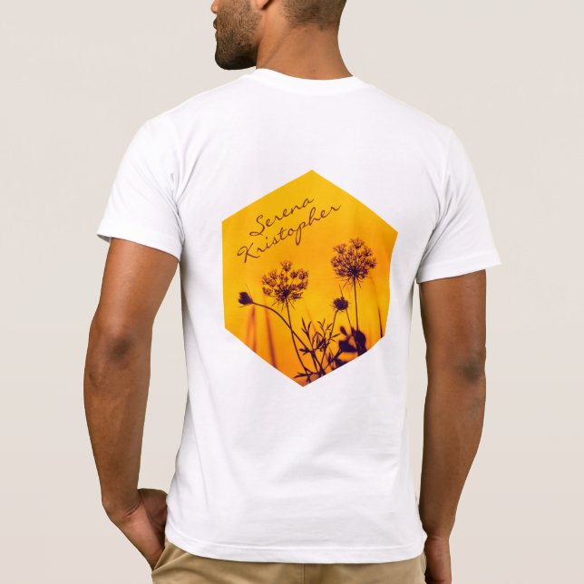 Wild Umbel Blume Kontur Lila und Gold Elegant T-Shirt (Rückseite)