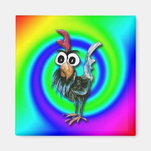 Wild und Crazy Rooster Magnet