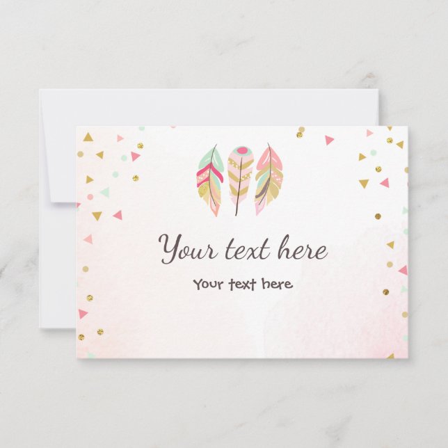 Wild und drei Einsteckkarten UAWG Feathers Wild On RSVP Karte (Vorderseite)