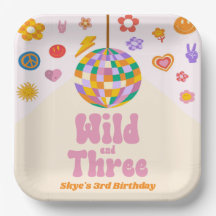 Wild und Drei Retro Disco Ball 3. Geburtstag Party