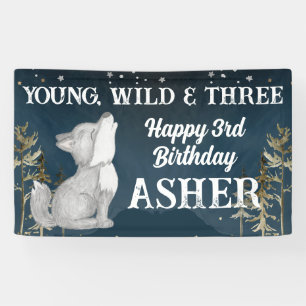 Wild und drei Wolf-Party Banner