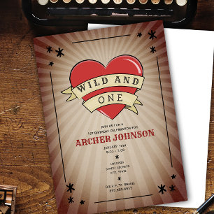 Wild und ein Tattooherz Einladung zum Geburtstag