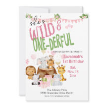 Wild und einfältig Pink Baby Animal zum Geburtstag