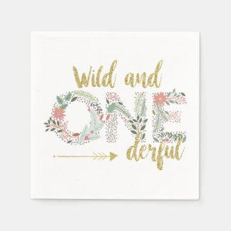 Wild und eintönig First Birthday Baby Girl Serviette