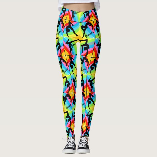 WILD UND FARBFÄHIGE DRUCKGYMNASTIKLEGGINGS LEGGINGS (Vorderseite)
