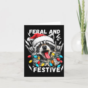 Wild und festlich lustiger Weihnachts-Rocker-Wasch Karte