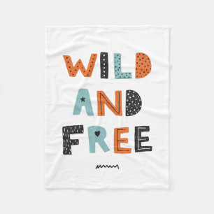 Wild und frei Doodle Letters Fleecedecke