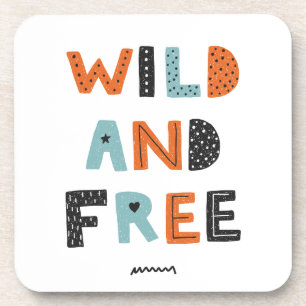 Wild und frei   Doodle Letters Getränkeuntersetzer