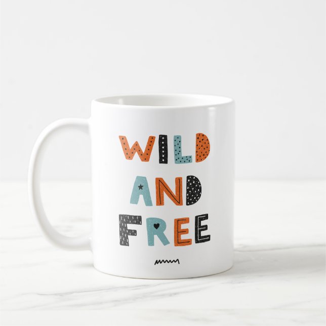 Wild und frei | Doodle Letters Kaffeetasse (Links)