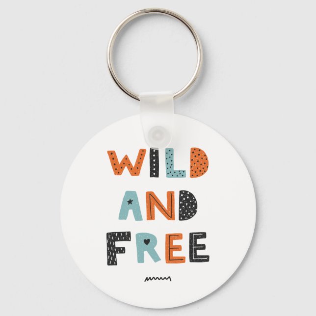 Wild und frei | Doodle Letters Schlüsselanhänger (Vorderseite)