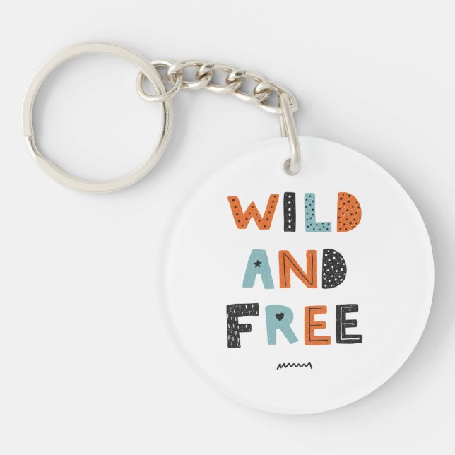 Wild und frei | Doodle Letters Schlüsselanhänger (Vorderseite)