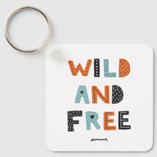 Wild und frei   Doodle Letters Schlüsselanhänger