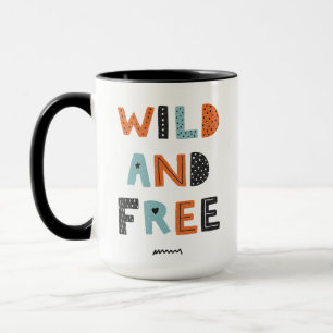Wild und frei Doodle Letters Tasse