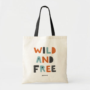 Wild und frei Doodle Letters Tragetasche