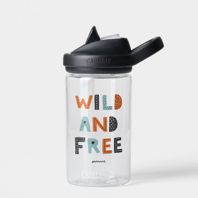 Wild und frei | Doodle Letters Trinkflasche (Links)