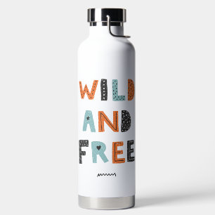 Wild und frei   Doodle Letters Trinkflasche