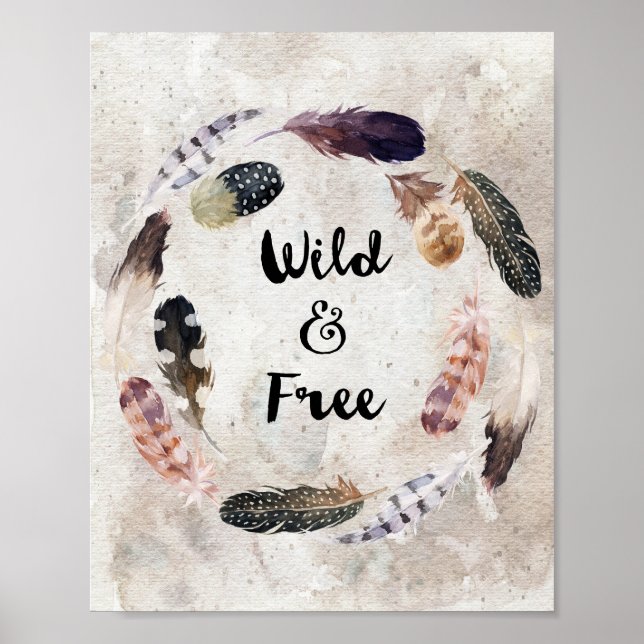 Wild und frei drucken Boho Decor Dorm Wild print Poster (Vorne)