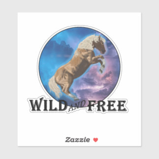 Wild und frei - Mustang Aufkleber