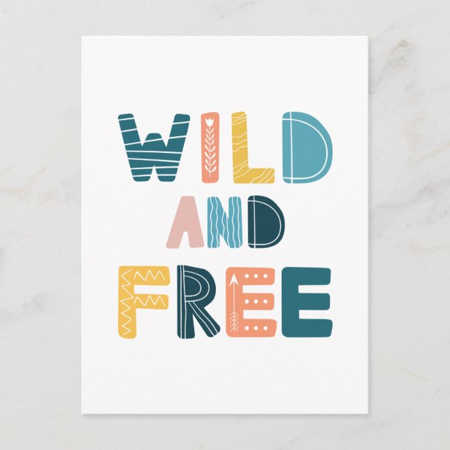 Wild und frei postkarte (Vorderseite)