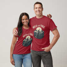 "Wild und frei: Retro Wolf Moon T - Shirt Design"