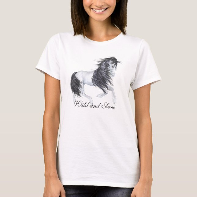 Wild und freies Pferd T-Shirt (Vorderseite)