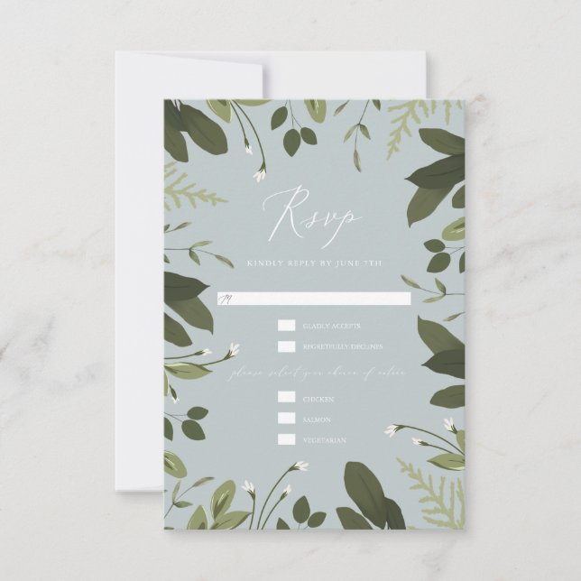 Wild und grün RSVP karte (Vorderseite)