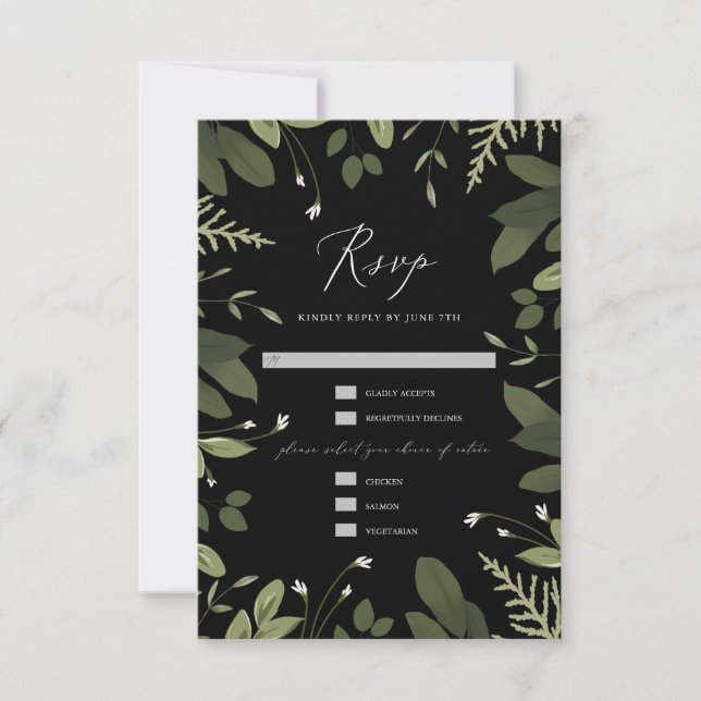 Wild und grün RSVP karte (Vorderseite)