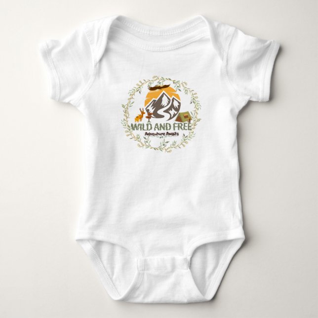Wild und kostenlos - Erlebnis wartet Baby Bodysuit Strampler (Vorderseite)