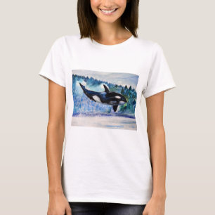 Wild und kostenlos Orca Watercolor Frauen-T-Shirt T-Shirt